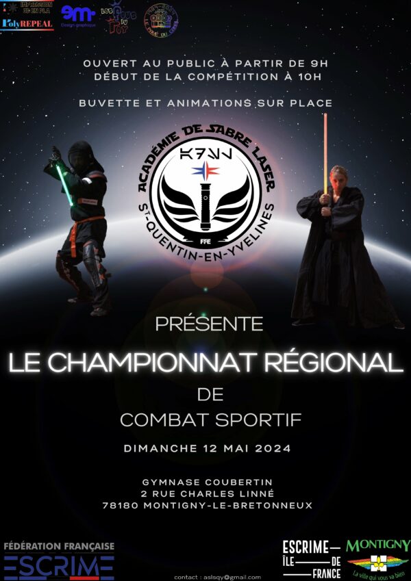 Championnat Régional Sabre Laser IDF – Édition 2023-2024 – Dimanche 12 mai 2024 à Montigny le Bretonneux