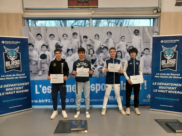 Résultat H2036 ¼ finale IDF Ind Fleuret H M15 12/01/25 BOURG LA REINE